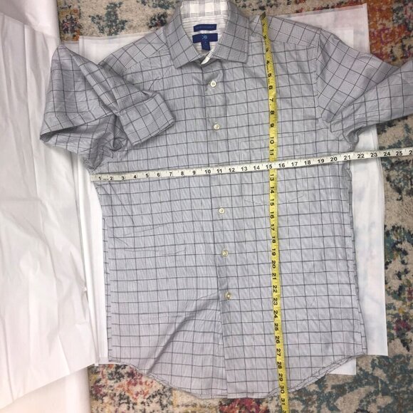Egara Windowpane Print Long Sleeve Men's Dress Shirt Size 15-15 1/2 - Picture 11 of 11